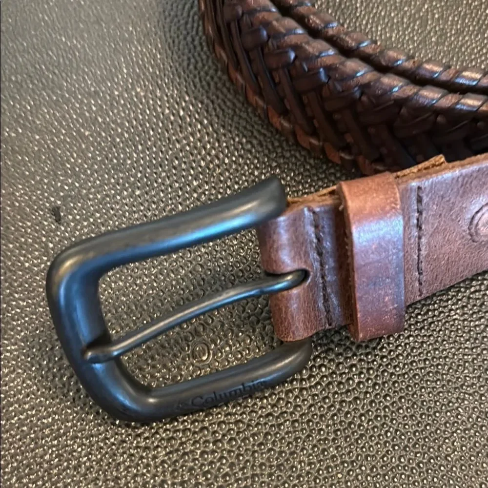 Columbia Men's Brown Leather Braided Belt size 44